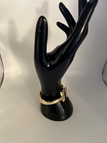 Modern T-Bar Gold Cuff Bracelet, Open Design, Minimalist Style