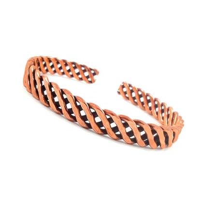 SHINDE EXPORTS pure copper bracelets cuf kada bangle for men and women - style: twisted 25gms