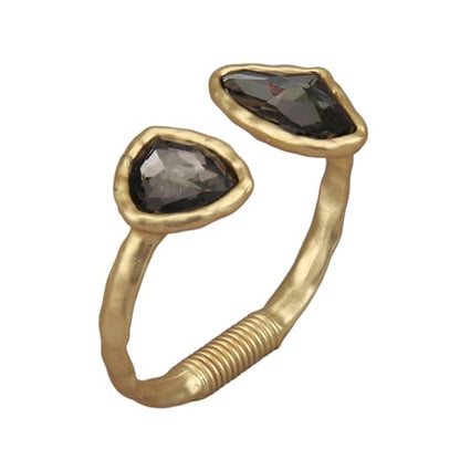 GelConnie Chunky Cuff Bangle Bracelet for Women, Statement Jewelry | Gold and Silver Tone Cuff Bangles with Resin, Crystal and Textured Accents for Party, Vacation and Dressy Looks - style: Bangle 05-Gold