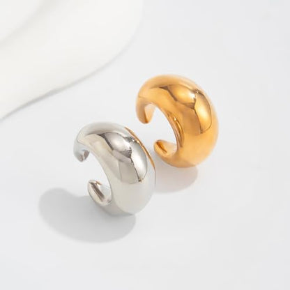 Chunky Gold Ear Cuff for Women Non-Piercing Cartilage Clip-On Earrings Trendy Jewelry Gift - color: A1:Chunky Ear Cuff