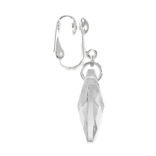 Sparkling Austrian Clear Crystal 22mm Teardrop Pear Dangle Earrings, Pierced or Clip On, Hypoallergenic Gold or Silver, Gift for Her - style: SS22PEAR-CLEAR-CLIPON
