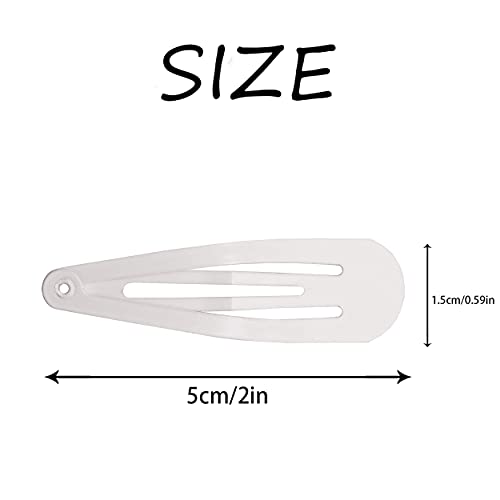 Dofash 2IN/5CM Small White Snap Hair Clips Metal Hair Barrettes Hair Grips Hair Accessories Hair White Hair Clips For Women Thin Hair - 36Count (Snow White 3 Sets) | Basic Hair Clip, Strong Hold, Non-Slip, Daily Styling, Comfortable Grip, For All Hair Typ
