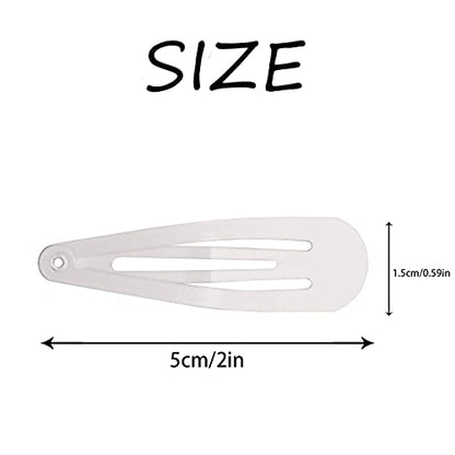 Dofash 2IN/5CM Small White Snap Hair Clips Metal Hair Barrettes Hair Grips Hair Accessories Hair White Hair Clips For Women Thin Hair - 36Count (Snow White 3 Sets) | Basic Hair Clip, Strong Hold, Non-Slip, Daily Styling, Comfortable Grip, For All Hair Typ