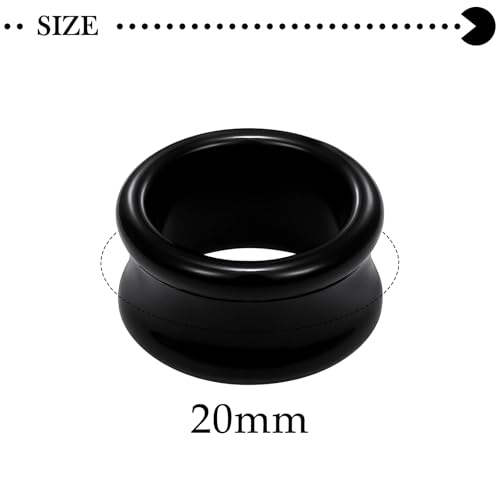 6G-50mm Acrylic Thin Black Gauges for Ear lightweight Tunnels Black Double Flared Ear Flesh Plugs Tunnels Earrings for Women Men - color: 20mm = 25/32 inch
