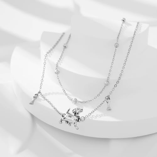 CHIC & ARTSY 925 Sterling Silver Ankle Bracelets for Women, Adjustable Layered Foot Chains with Nature & Symbol Charms, Lightweight Comfort Fit Boho Beach Everyday Jewelry - color: 1# Dogs Anklet
