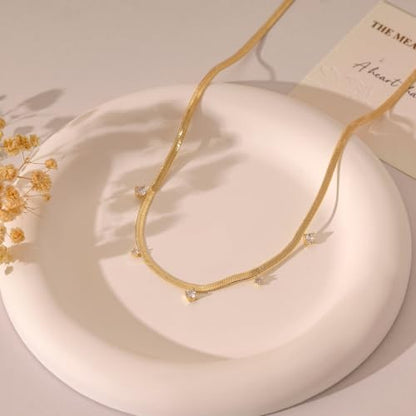 Gold Choker Necklace for Women, Dainty Gold Necklace 14k Gold Plated Simple Coin Butterfly Choker Necklaces for Women Trendy Charm Cute Non Tarnish Gold Necklace Fashion Waterproof Jewelry - color: B-Gold