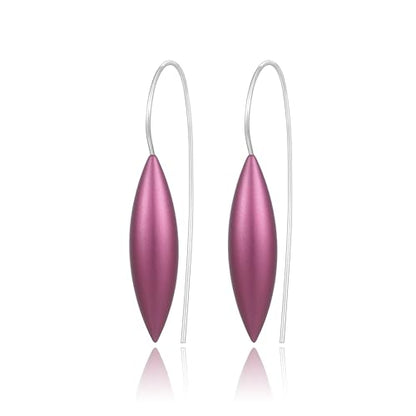 Oval Drop Earrings for Women, Long Thread Dangle Earrings, Colorful lightweight aluminum alloy, Suitable for Jewelry Gifts and Valentine's Day - color: Wine red