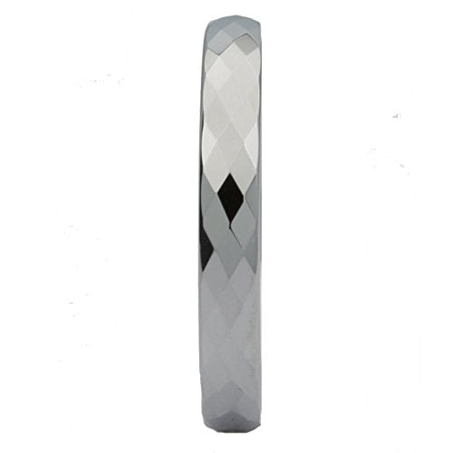 Tungsten Carbide Faceted Honeycomb Wedding Band Plated in Gold, Rose Gold or Black Ring - color: Polished-3mm