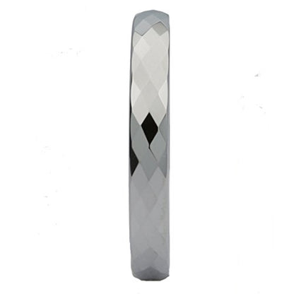 Tungsten Carbide Faceted Honeycomb Wedding Band Plated in Gold, Rose Gold or Black Ring - color: Polished-3mm
