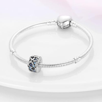 Pandach 925 sterling silver Clip Spacer Charm for Bracelet Clip Lock Stopper Bead Spacer European Openable Beads 2Pcs - style: 2-PAC449