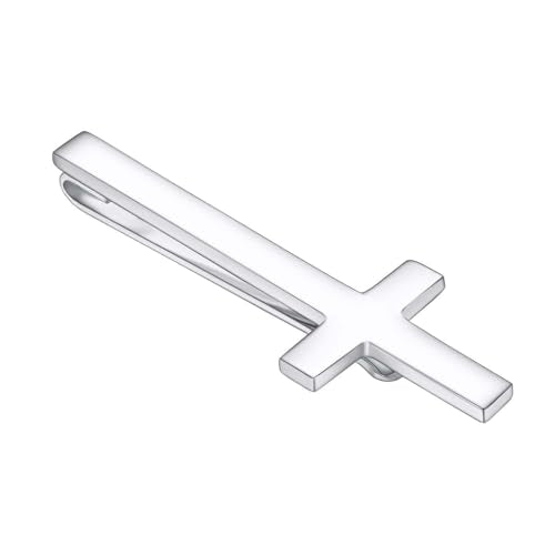 Unique Cross Tie Clips For Men Silver Black Gold Religious Christian Tie Clips For Men's Tie Accessories - style: Silver Cross