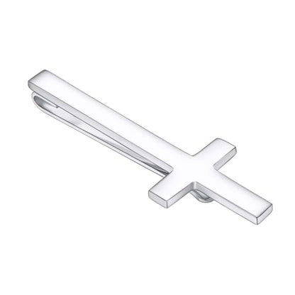 Unique Cross Tie Clips For Men Silver Black Gold Religious Christian Tie Clips For Men's Tie Accessories - style: Silver Cross