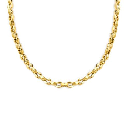 Jean Beau Gold Choker Necklace for Women, Simple 18K Gold Plated Adjustable Link Chain Prom Jewelry Gifts - color: Gold Coffee Bean