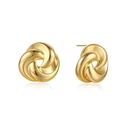 Green Crystal huggie gold hoop earrings for women Girls,14K Gold Plated with 925 Sterling Silver Post color Cubic Zirconia dainty cute Earrings| CZ Stud Earring - color: Infinity Knot Earrings