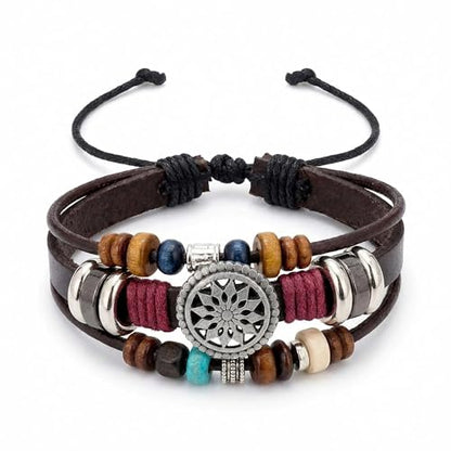 Bohemian Sunflower Hand-Woven Bracelet for Women - Multilayer Beaded Western Jewelry - Adjustable Boho Stackable Bracelet for Summer Beach & Festival Outfits