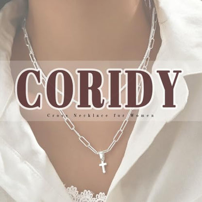 Layered Plated Silver Cross Necklace Sparkle Chain Dainty Jewelry for Women - color: B-Style