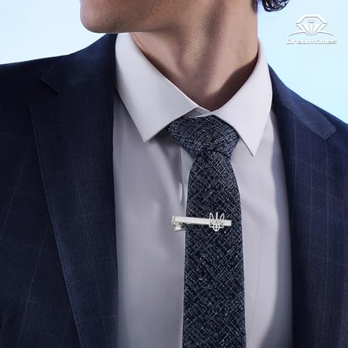 Dreamtimes Ukrainian Symbol Tie Clip Ukrainian Tie Clasp for Men Ukraine Trident Inspired Jewelry Ukraine Remembrance Tie Clip Patriotic Gift - color: Silver