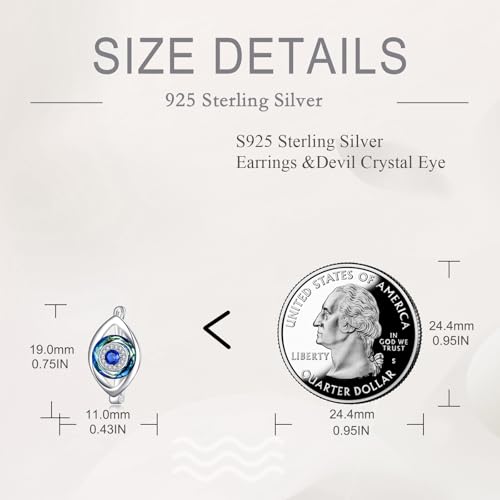 Blue Evil Eye/Celtic/Owl/Moonstone/Paw Print/Cubic Zirconia Hoop Earrings for Women 925 Sterling Silver Women Earrings Jewelry - style: eye A
