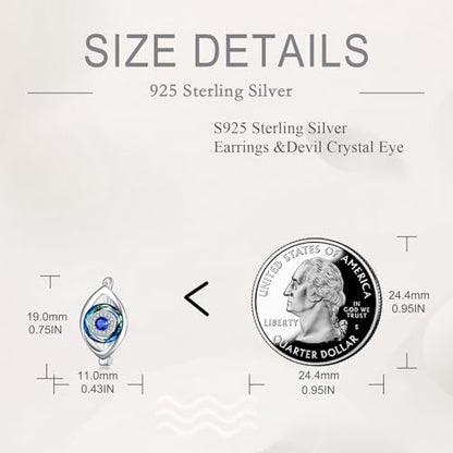 Blue Evil Eye/Celtic/Owl/Moonstone/Paw Print/Cubic Zirconia Hoop Earrings for Women 925 Sterling Silver Women Earrings Jewelry - style: eye A