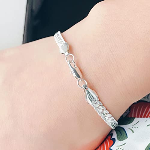 Gold Figaro Chain Bracelet Dainty Curb Cuban Link Chain Bracelet Simple Thin Chain Wrist Bracelet with Lobster Lock Clasp Minimalist Bracelet Jewelry Gifts for Women and Men - color: Silver
