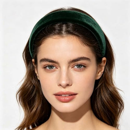 Velvet Padded Headband Fashion Headbands Non Slip Head Band Hair Bands Accessories for Women Girls (Red) - color: Red