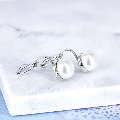 YOQUCOL Simulated Freshwater Pearl Clip On Earrings Not Pierced Elegant Stud Jewelry For Women - color: 10MM-White