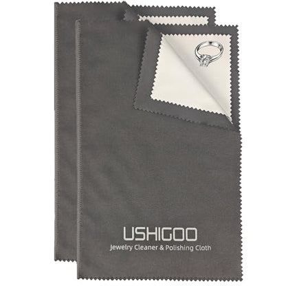 2pcs Jewelry Cleaner&Polishing Cloth for Ring,Earring,Watch and Coins Care | Sterling Silver Gold Platinum Tarnish Remover,Non-Toxic Eco Friendly,Jewelry Cleaning Cloth - color: Gray