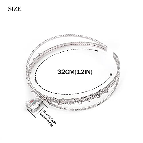 JEAIRTS Rhinestone Choker Necklace Silver Diamond Chain Jewerly for Women | Sparkly Multi-row Crystal Chokers Women's Wedding Prom Formal Jewelry Accessories - color: Style 4