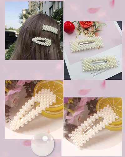 JELIEE 8 PCS Pearl Hair Clips Large Pins Barrette Ties Hairpins for Woman Headwear Sweet Accessories Fashion Cute