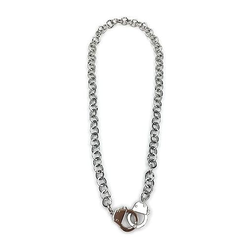 Succuba Stainless Steel Handcuff Choker Necklace Chain Pendant Choker Collar Necklace for Women and Men from 16 to 24 Inches with Box - color: A, size: 22 Inches