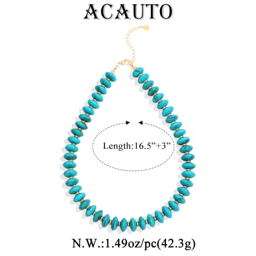 Acrylic Beaded Necklace for Women,Beach Strand Jewelry Gifts | Statement Necklace,Cute Trendy Handmade Jewelry for Women,Chunky Beaded Necklace,Resin Beads Choker - color: Turquoise