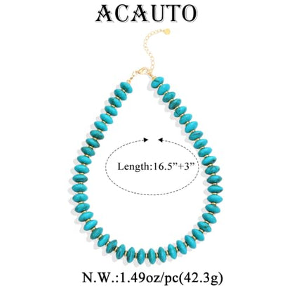 Acrylic Beaded Necklace for Women,Beach Strand Jewelry Gifts | Statement Necklace,Cute Trendy Handmade Jewelry for Women,Chunky Beaded Necklace,Resin Beads Choker - color: Turquoise