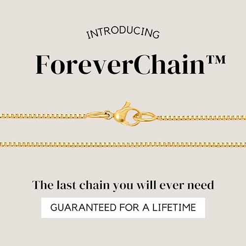 KISPER Gold Box Chain Necklace for Women, 24K Plated, Thin Dainty Layering | 1.2mm, 14-36 in, stainless steel, non-tarnish, waterproof, hypoallergenic, nickel-free, lobster clasp