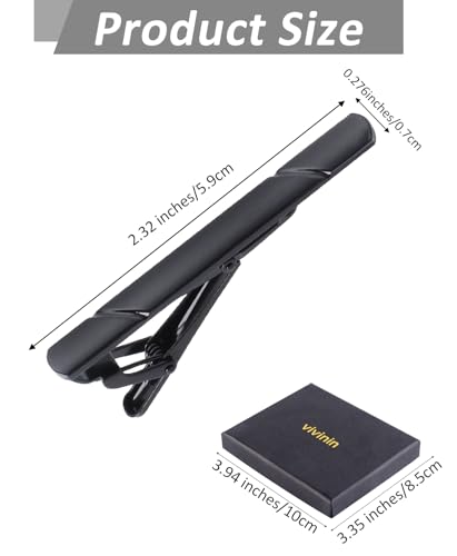 vivinin 5P Tie Clips For Men, 5 Different Color Tie Bar, Stainless Steel Tie Clip For Business, Wedding, Anniversary, Father's Day Gifts and Daily Life - style: Elegant