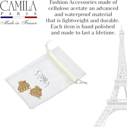 Camila Paris CP3660 French Hair Clip for Women, Small 1 inch Set of 2 Girls Hair Claw Clips Jaw Fashion Durable and Styling Hair Accessories for Women, Strong Hold No Slip Grip, Made in France - color: Nude 1" 2PK