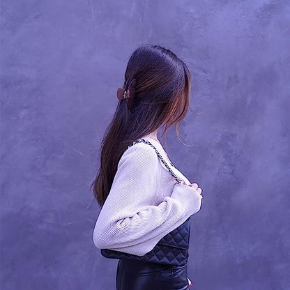 Luxury Mocha Claw Clip for Women | Our Large 4 Inch Hair Clip Creates Beautiful Half Ups, Secure Updos & Chic Daily Styles | Premium Acetate Claw with Secure Hold & Snag Free Teeth for Easy Styling - color: Mocha