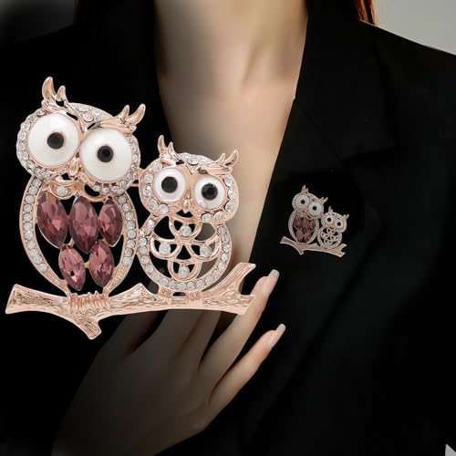 2pcs Rhinestone Brooch Pin for Women Dress Elegant Stylish Crystal Brooches Fashion Accessories Pins Lapel Boutonniere Ideas Wedding Christmas Birthday Jewelry Easter Gift - color: 14 Gold Bird/Colorful