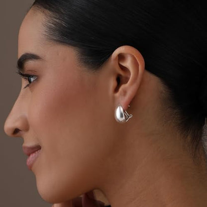 LeCalla 925 Sterling Silver Stud Earrings for Women | Pierced Omega Back Earring | Omega Earrings Jewelry Gift for Her, Wife | Daily Wear & Special Occasion Earring - color: Omega Back 03