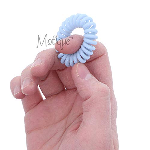 Small Coil Hair Ties For Girls - Set of 6 Baby Blue - color: Baby Blue
