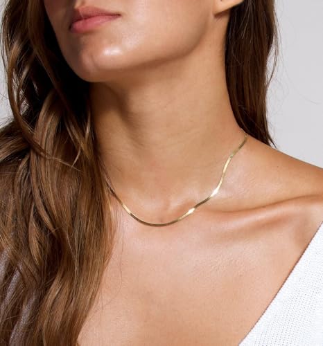 Dainty Sterling Silver Plated Diamond Choker Necklace for Women | Layered Created Diamond Pendent Necklace Set Non Tarnish, Stackable Cuban Chain Choker Jewelry - color: Gold-03