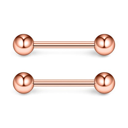 316L Stainless Steel Nipple Shield Barbell Ring Bar Body Piercing 14G - style: Mix Color(10pcs)-12mm