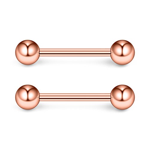 316L Stainless Steel Nipple Shield Barbell Ring Bar Body Piercing 14G - style: Mix Color(10pcs)-12mm