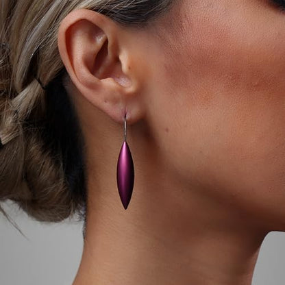 Oval Drop Earrings for Women, Long Thread Dangle Earrings, Colorful lightweight aluminum alloy, Suitable for Jewelry Gifts and Valentine's Day - color: Wine red