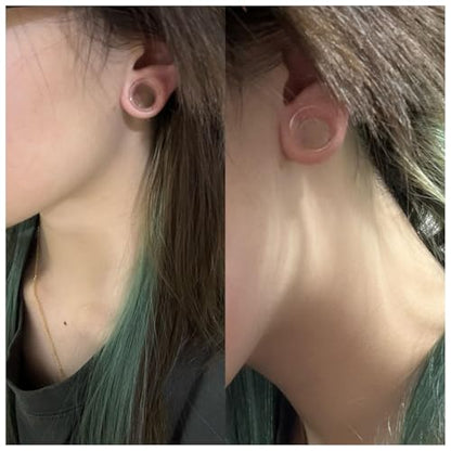 6G-26mm Acrylic Plastic Ear Gauges Tunnels Stretching Kit Double Flared Plugs Tunnels Expanders Stretcher Saddle Gauges Earrings for Men Women Black White Clear - color: Clear 6G-26mm