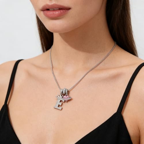 18K Gold & Silver Plated Initial Necklaces for Women - color: E-Silver