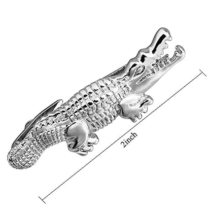 HAWSON 2 inch Tie Clip for Men-Novelty Sport Necktie Bar Clip,Tie Pin,Special Interesting Gift for Men - style: Crocodile