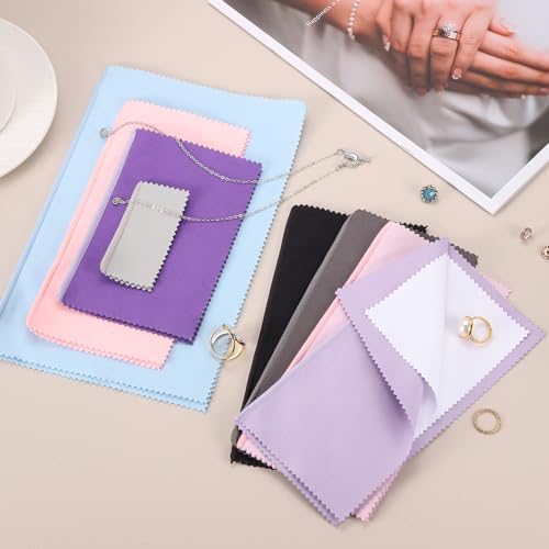 PATIKIL 9.8"x12.6" Jewelry Cleaning Cloth, 2 Pack Double-Sided Fleece Polishing Cloth for Gold, Silver and Jewelry, Dark Purple - color: Dark Purple, size: 9.8"x12.6"