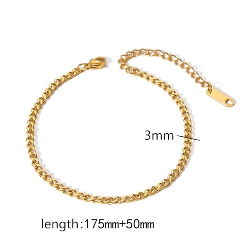 18K Gold Plated Bangle Bracelet Set for women,Cubic Zirconia Classic Stainless Steel Adjustable Gold Tennis Love Bracelets Stack for women and men - color: Beads Bracelet Set