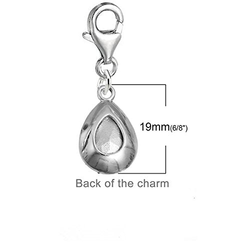 Sexy Sparkles Dangling lobster clasp charms for bracelets - color: Dark Red - January