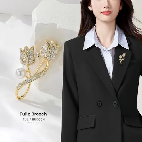 2pcs Rhinestone Brooch Pin for Women Dress Elegant Stylish Crystal Brooches Fashion Accessories Pins Lapel Boutonniere Ideas Wedding Christmas Birthday Jewelry Easter Gift - color: 07 Royal Blue/Gold